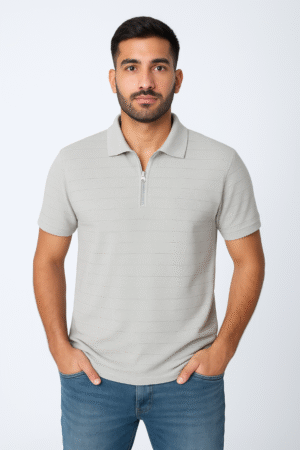 Stylish Grey Polo T-Shirt