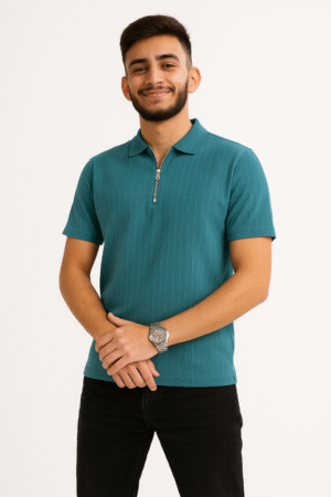Polo T-Shirt for Men with Zip Neck