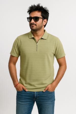 olive-green-zip-collar-polo-t-shirt-for-men